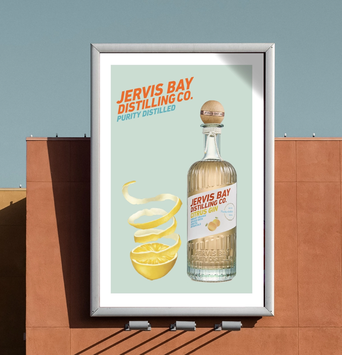 Outdoor signage for premium craft gin brand Jervis Bay Distilling