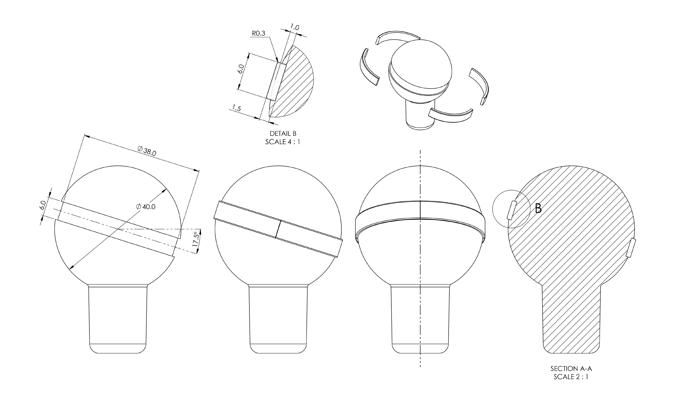 Bespoke bottle stopper design development for premium gin brand.